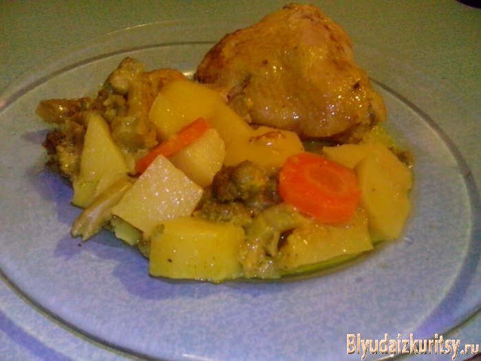Курица с картошкой в мультиварке