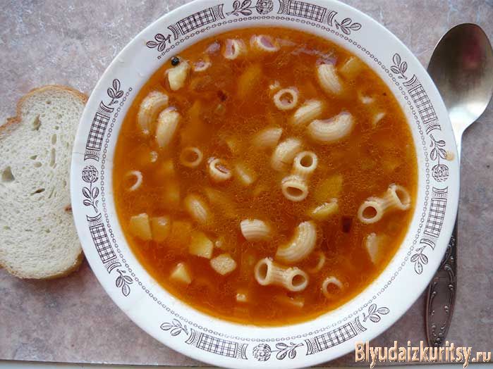 Суп куриный с макаронами и картофелем