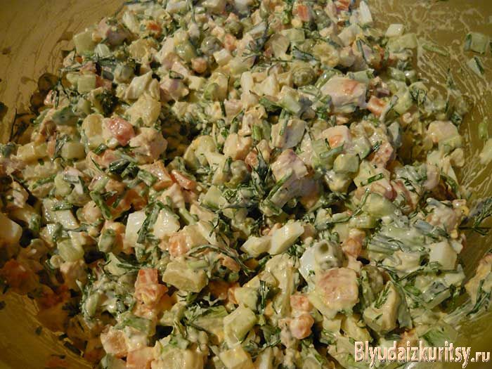 Оливье с курицей