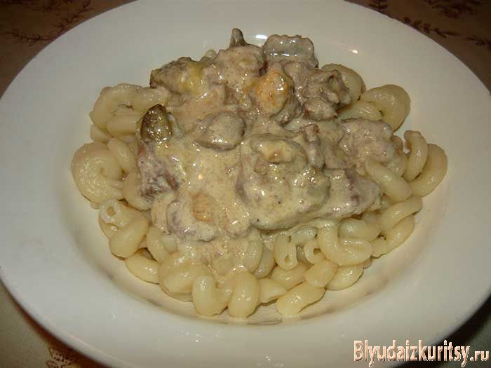 Печенка в сырном соусе