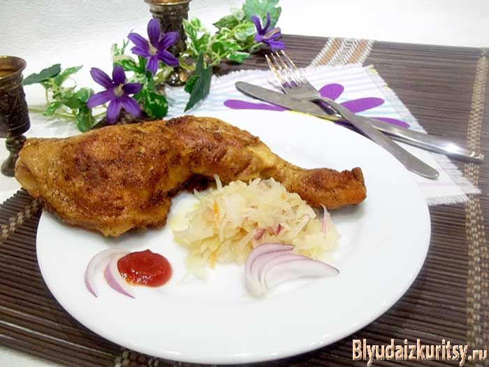 Жареные куриные окорочка
