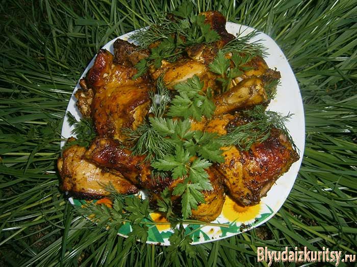 Шашлык из курицы на решетке