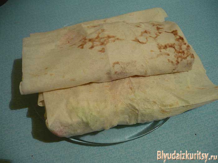 Домашняя шаурма с курицей